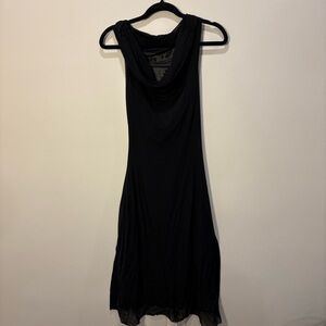 Black Mesh Midi Dress